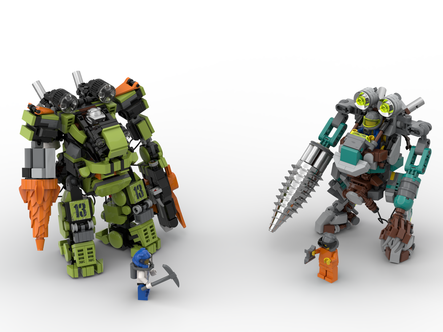 Power Miners v Rock Raiders mech