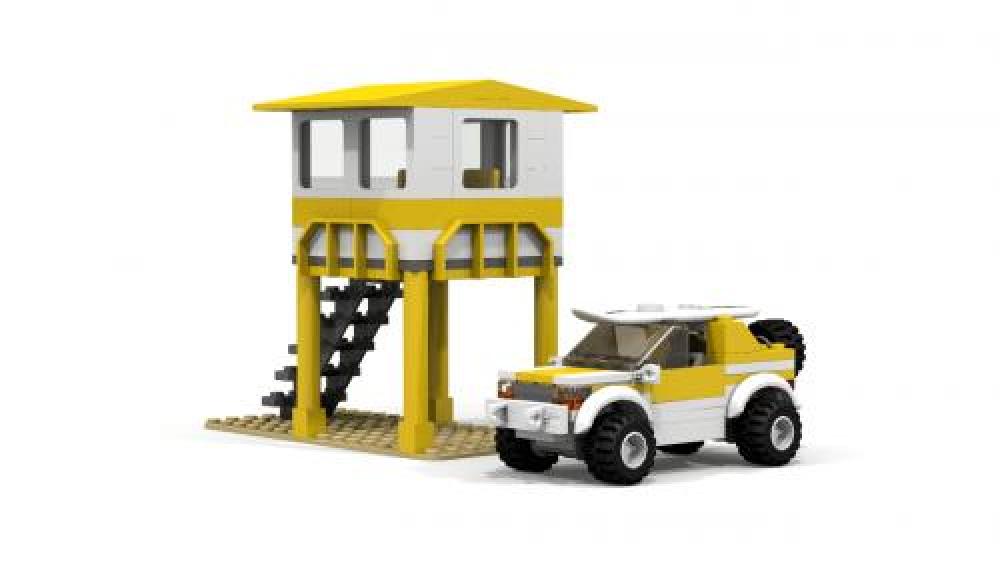 Baywatch Tower &amp; Rescue Car