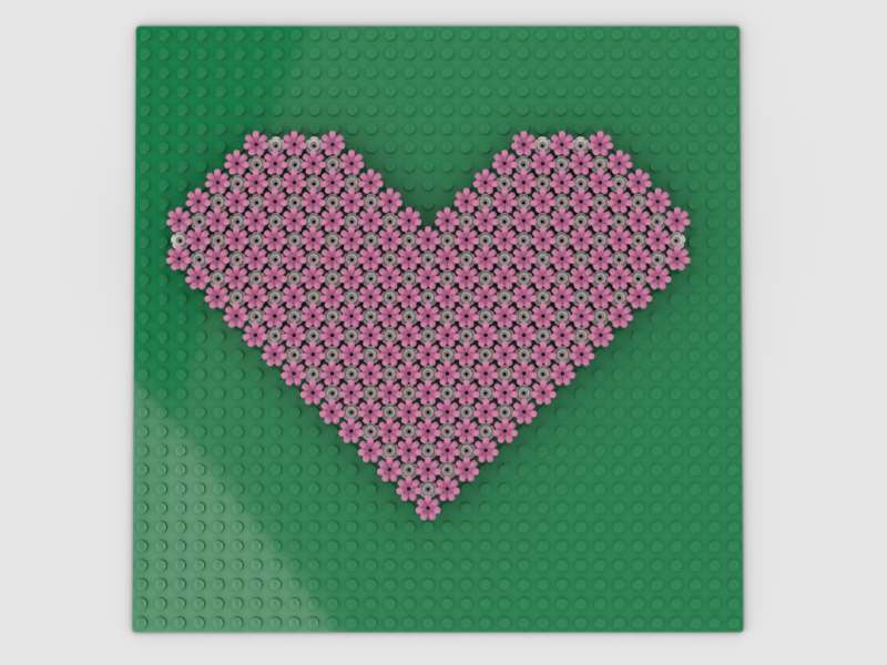 32x32 coeur en fleur - flower heart