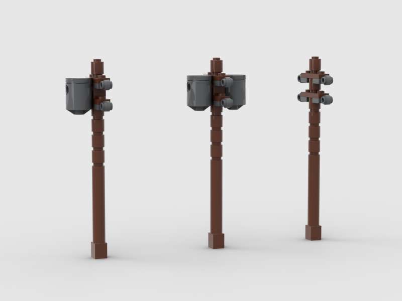 Poteau electrique  Electricity pole 3 types