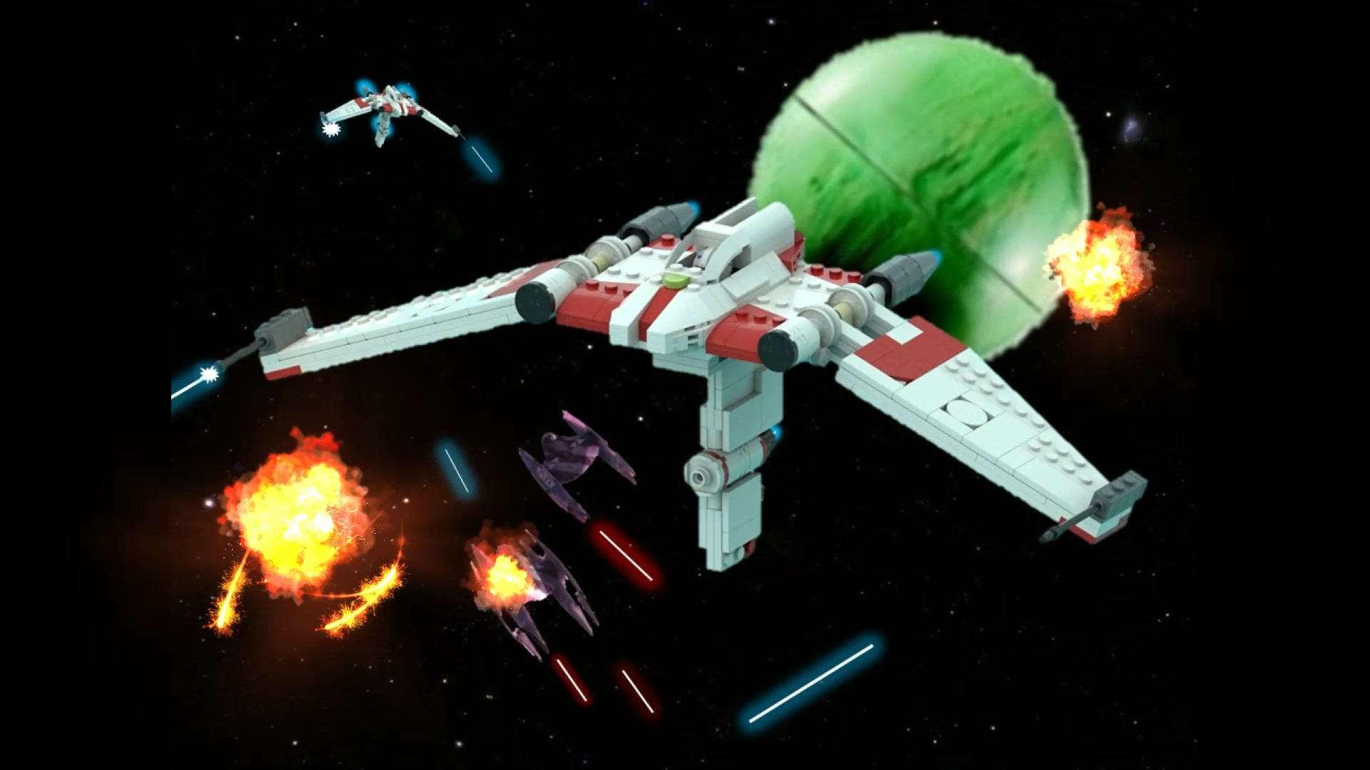 Minifigure-scale V-19 Torrent starfighter