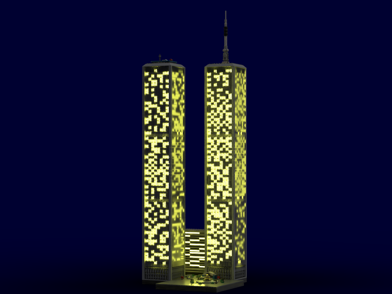 Former World Trade Center at 1/650th Scale