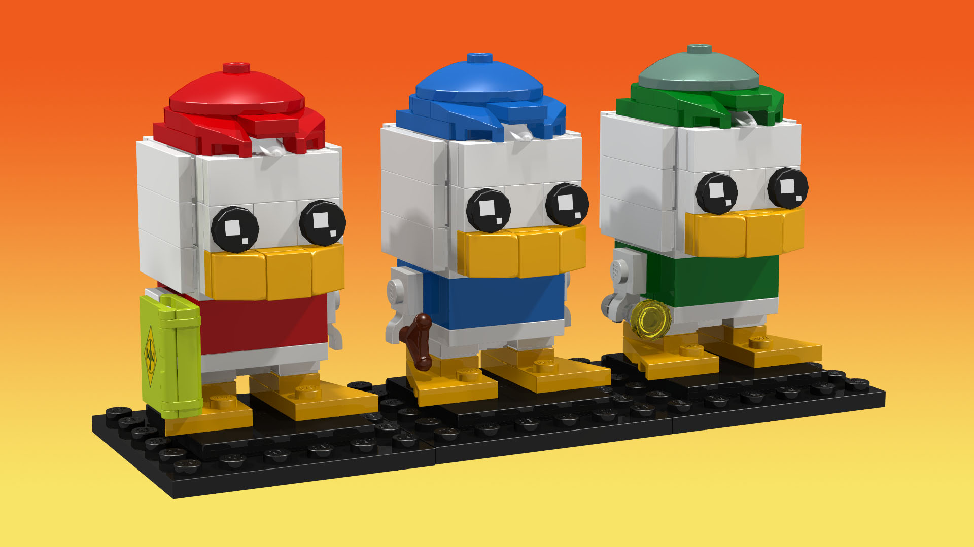 Huey, Dewey, &amp; Louie Brickheadz