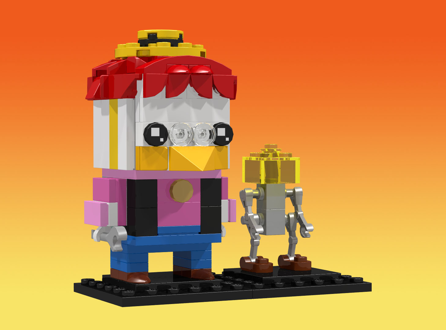 Gyro Gearloose and Helper Brickheadz