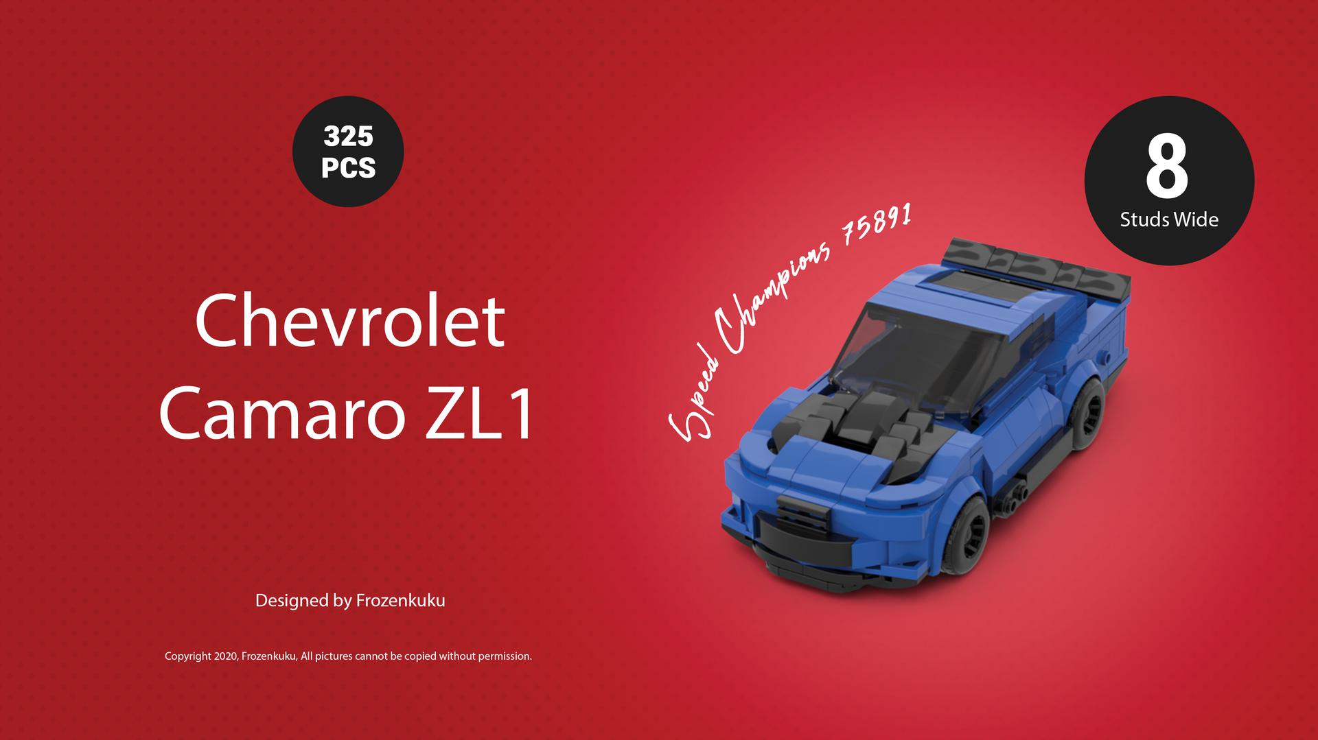 Speed champions 8 studs MOC Chevrolet Camaro ZL1 Race Car 75891