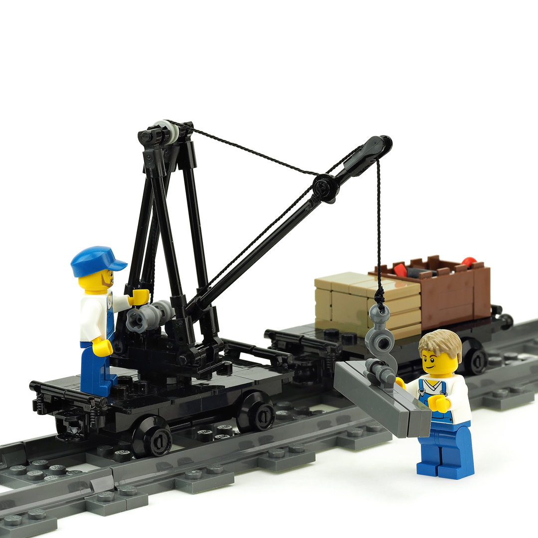 Railroad Speeder Cart and Crane