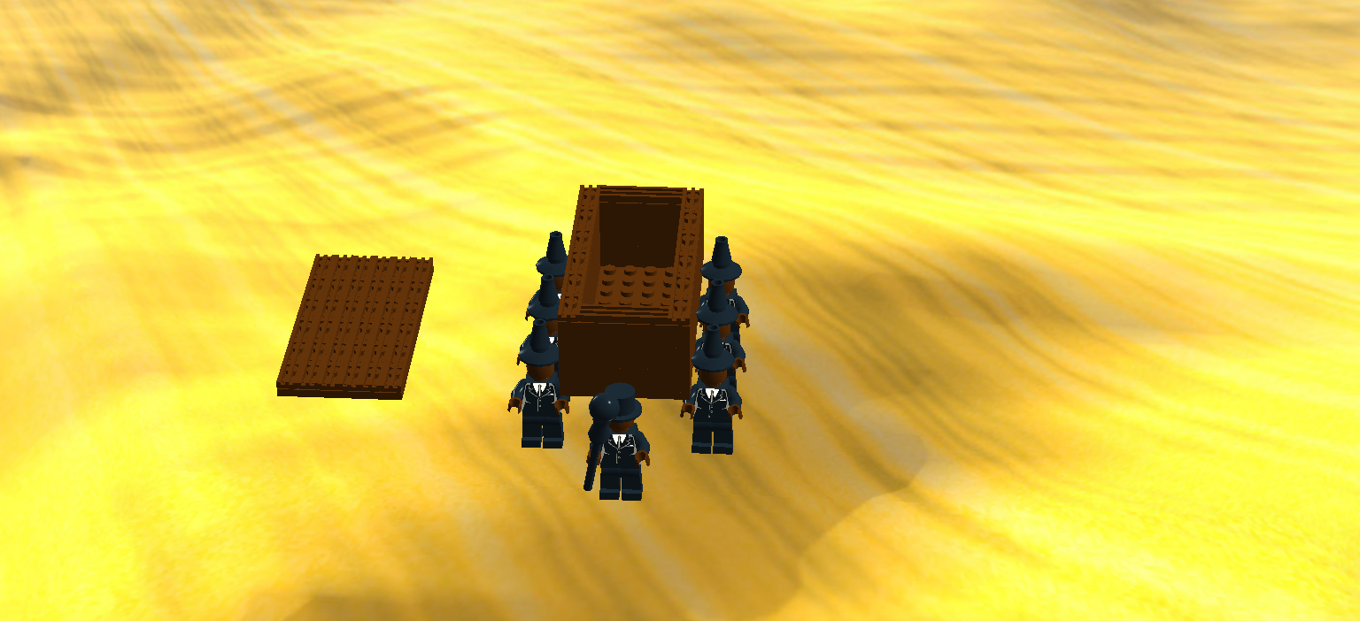 Black coffin lift team