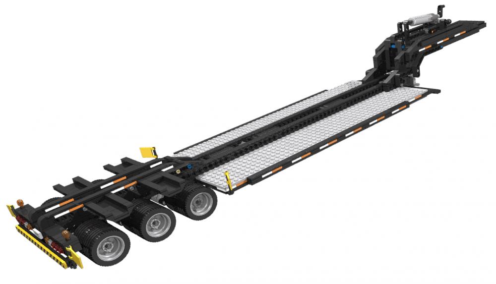 1:17 scale Lowboy trailer in black