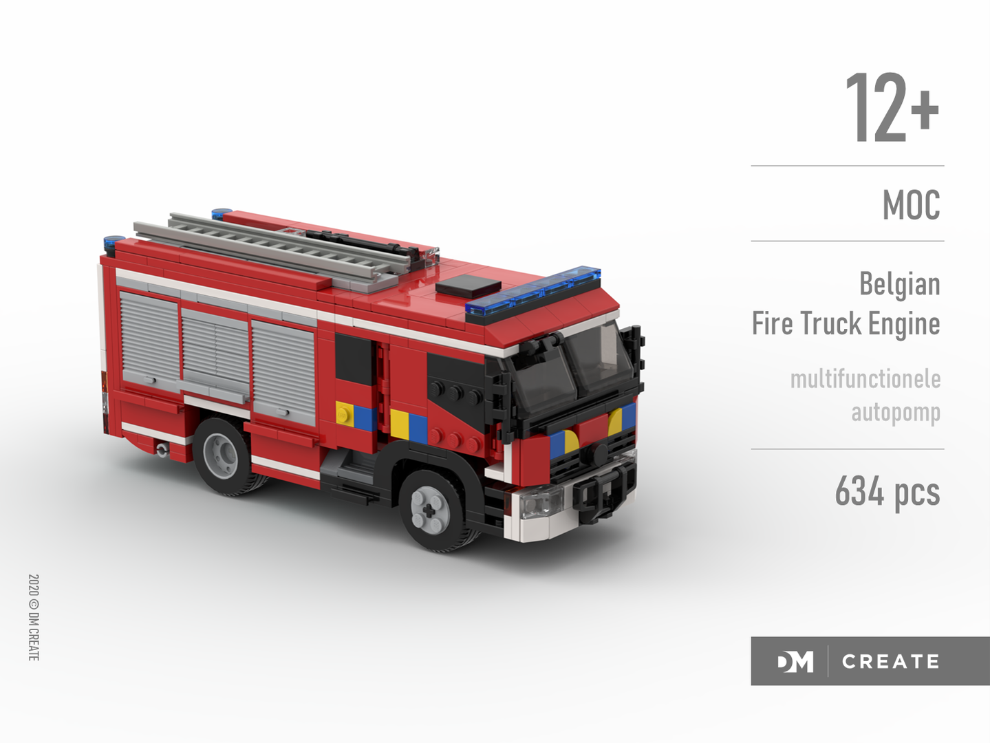 MOC - Belgian Fire Truck Engine (multifunctionele autopomp)