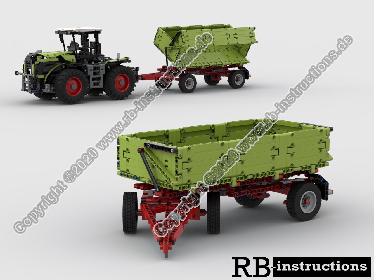 Side tipper trailer for Claas Xerion 5000 or Fastrac (Seitenkipper Anhänger)