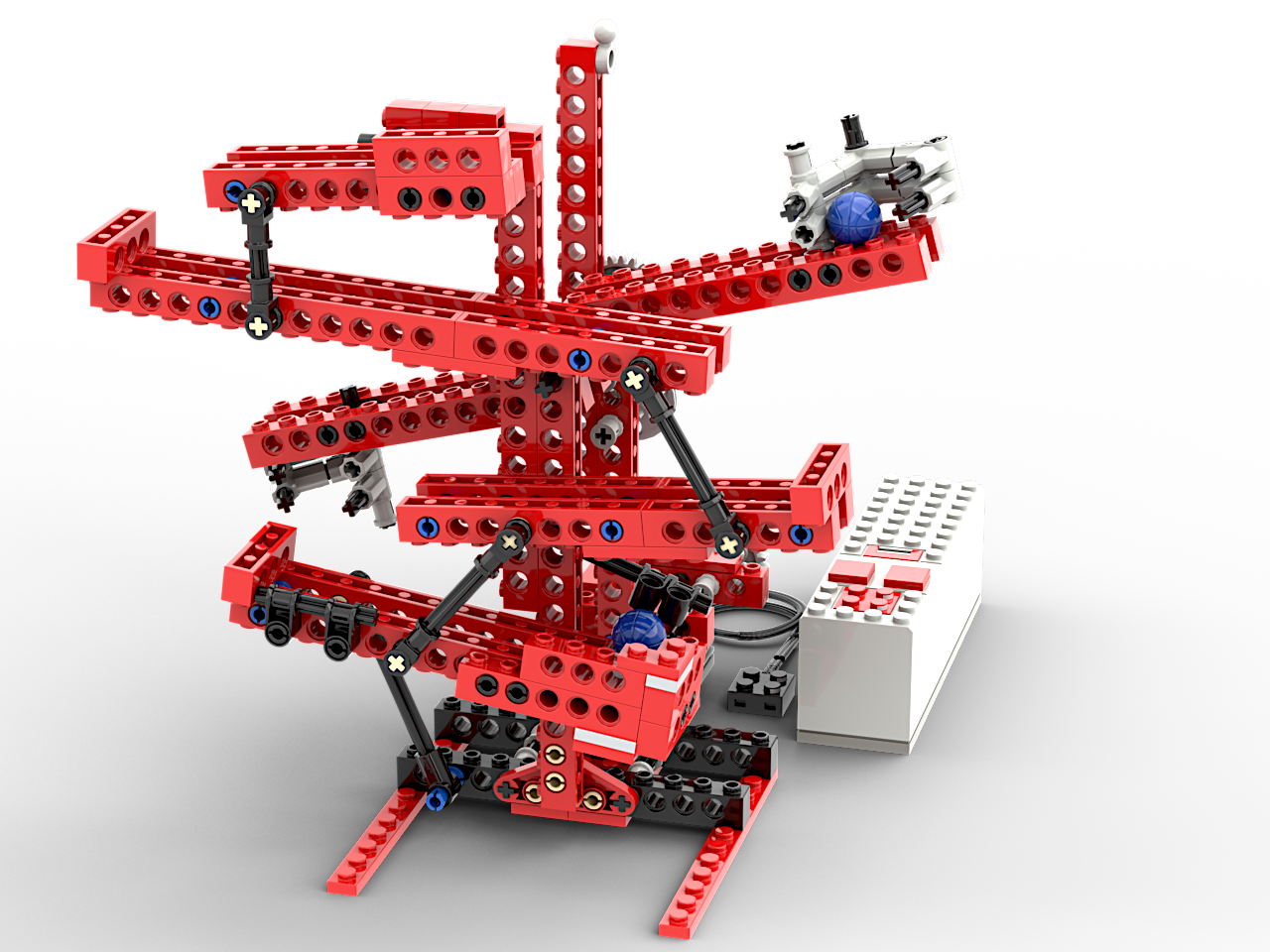 Cascading marble ball track