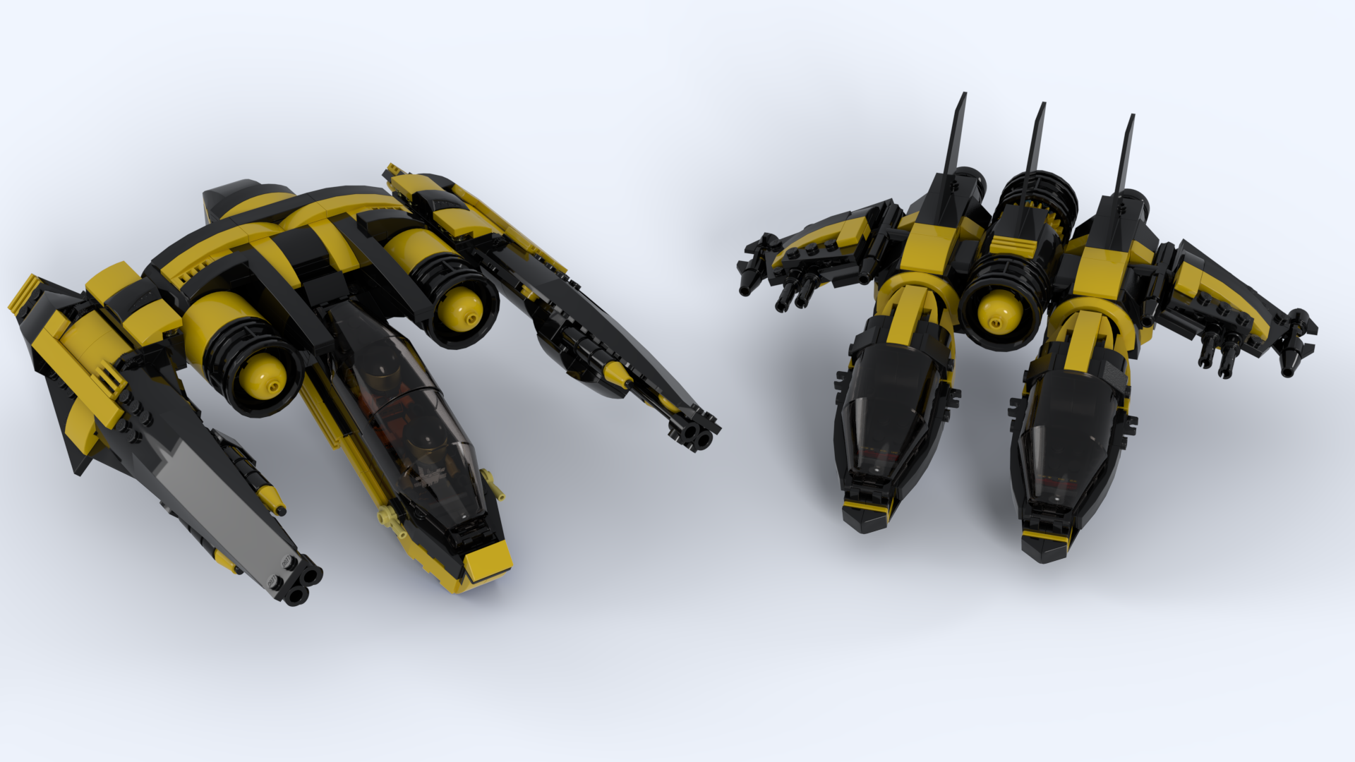 Modular Space Fighters (Blacktron Style)