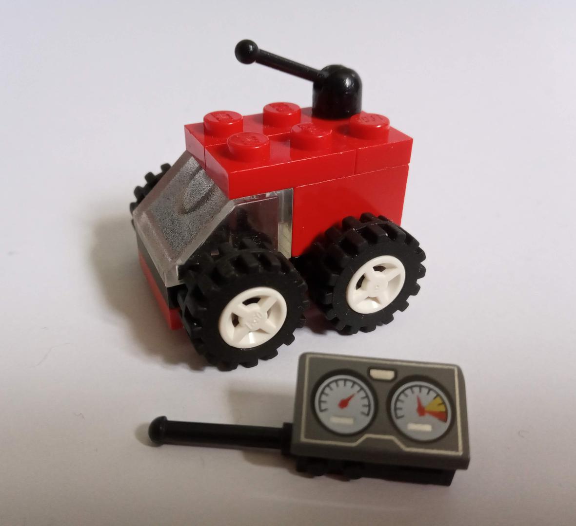 A mini Lego RC car (minifigure scale so not working)