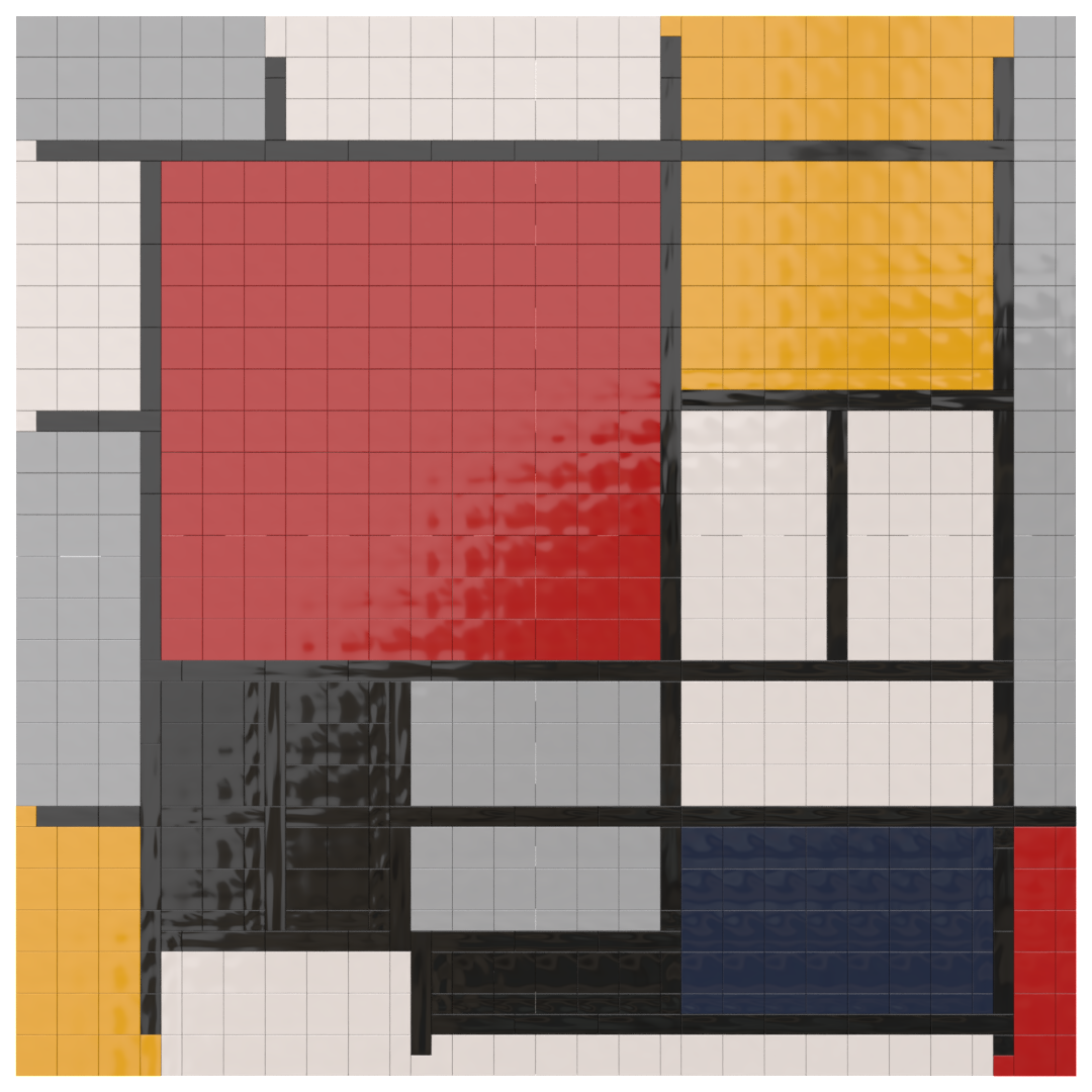 Composition en rouge, jaune, bleu et noir (economical version)