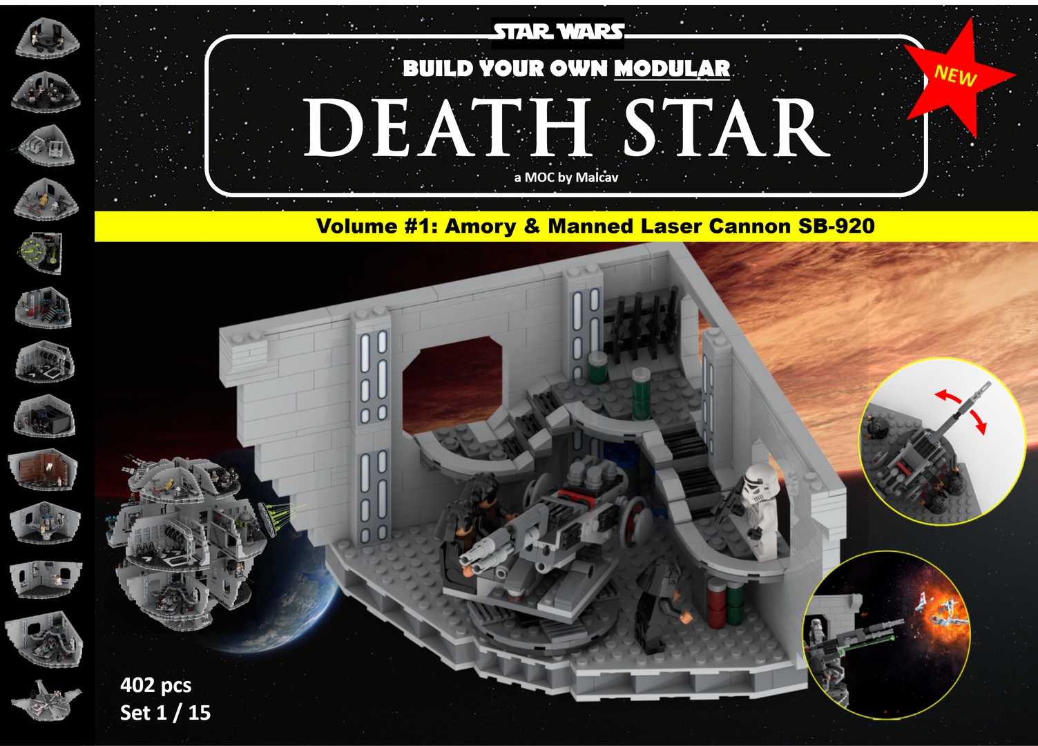 Modular Death Star Volume #1: Amory &amp; Manned Laser Cannon SB-920