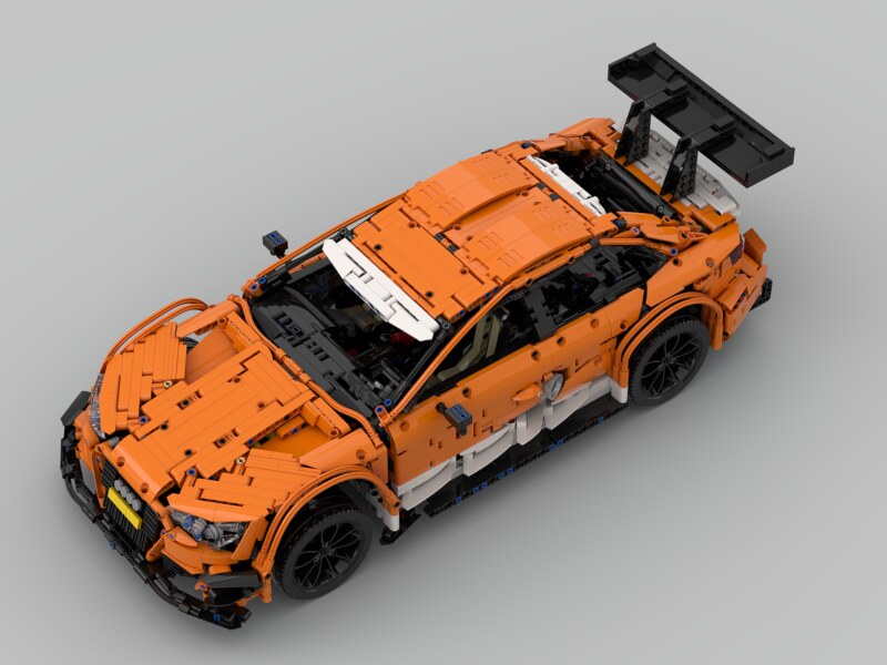 Audi RS5 DTM RC Technic Orange Leds, modular, steering with positive caster inclination