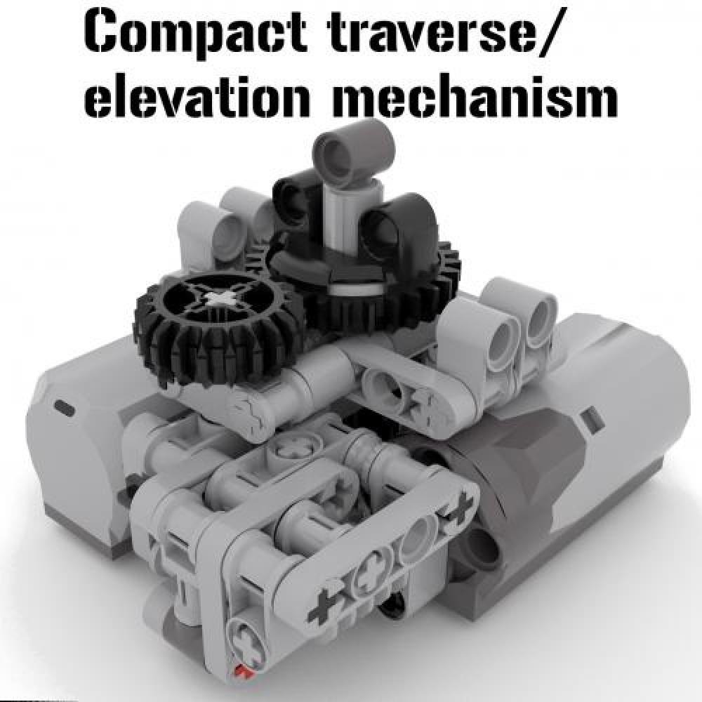 Compact traverse/ levation mechanism