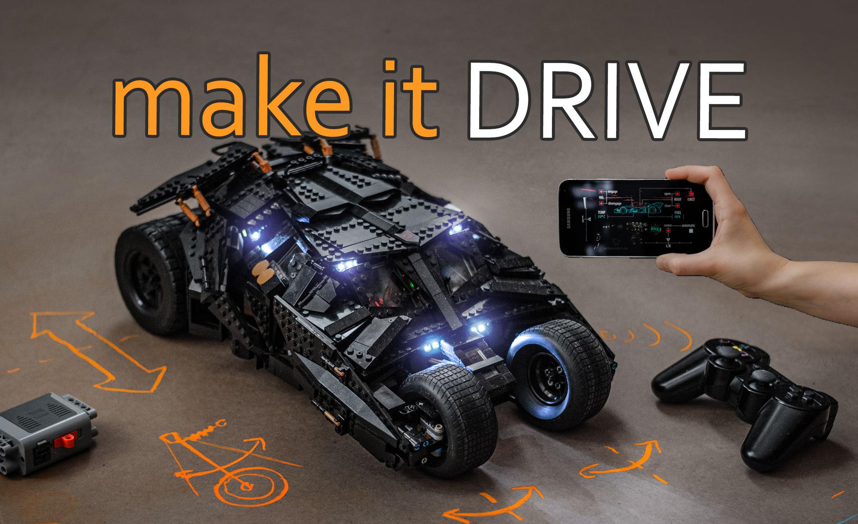 RC Ватмап Tumbler 76023 ★Motorized Batmobile from The Dark Knight ★ remote controlled motors/steering/suspension with power functions ★ LEGO UCS