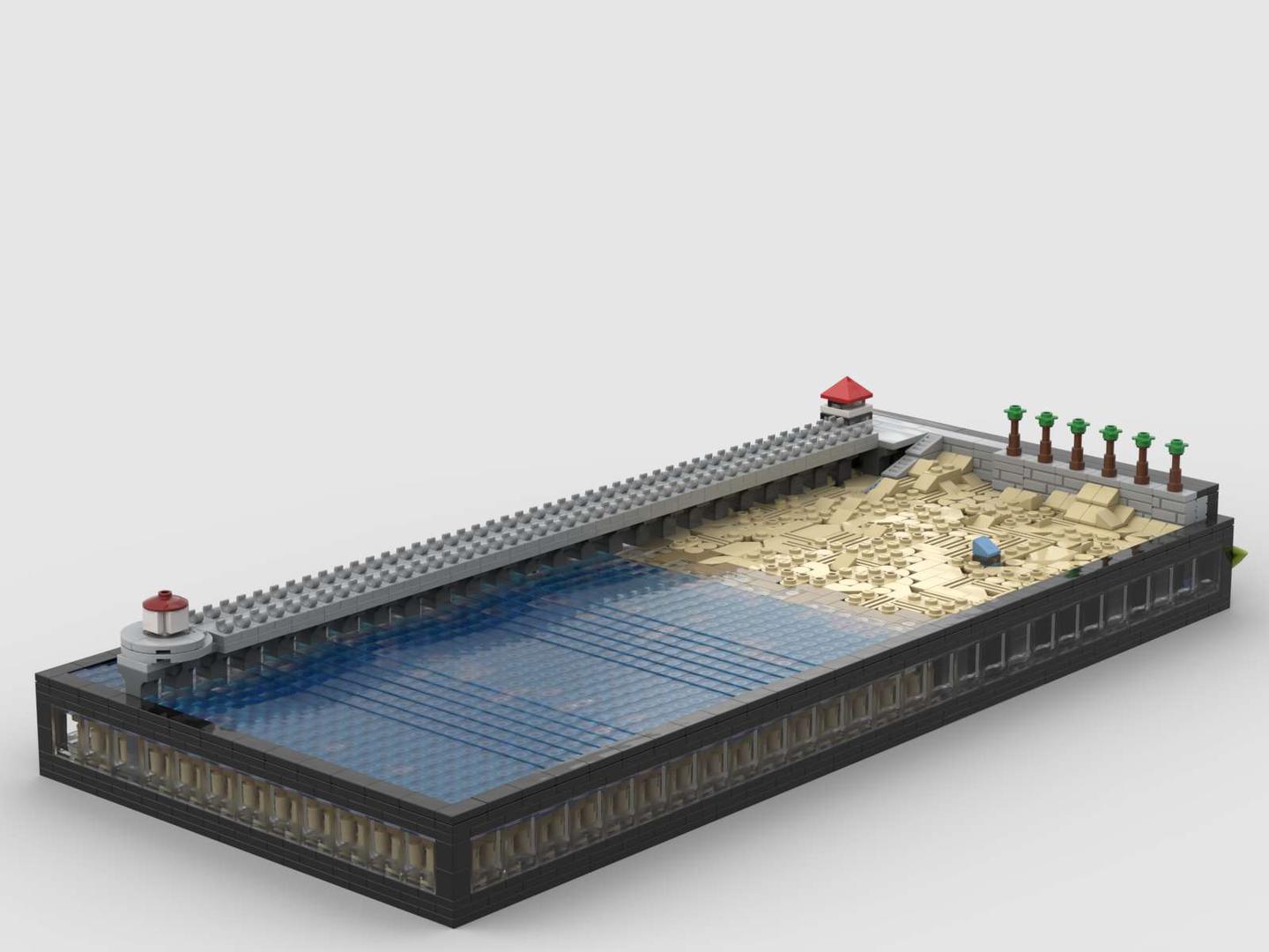 Manhattan Beach Pier at 1/650th Scale