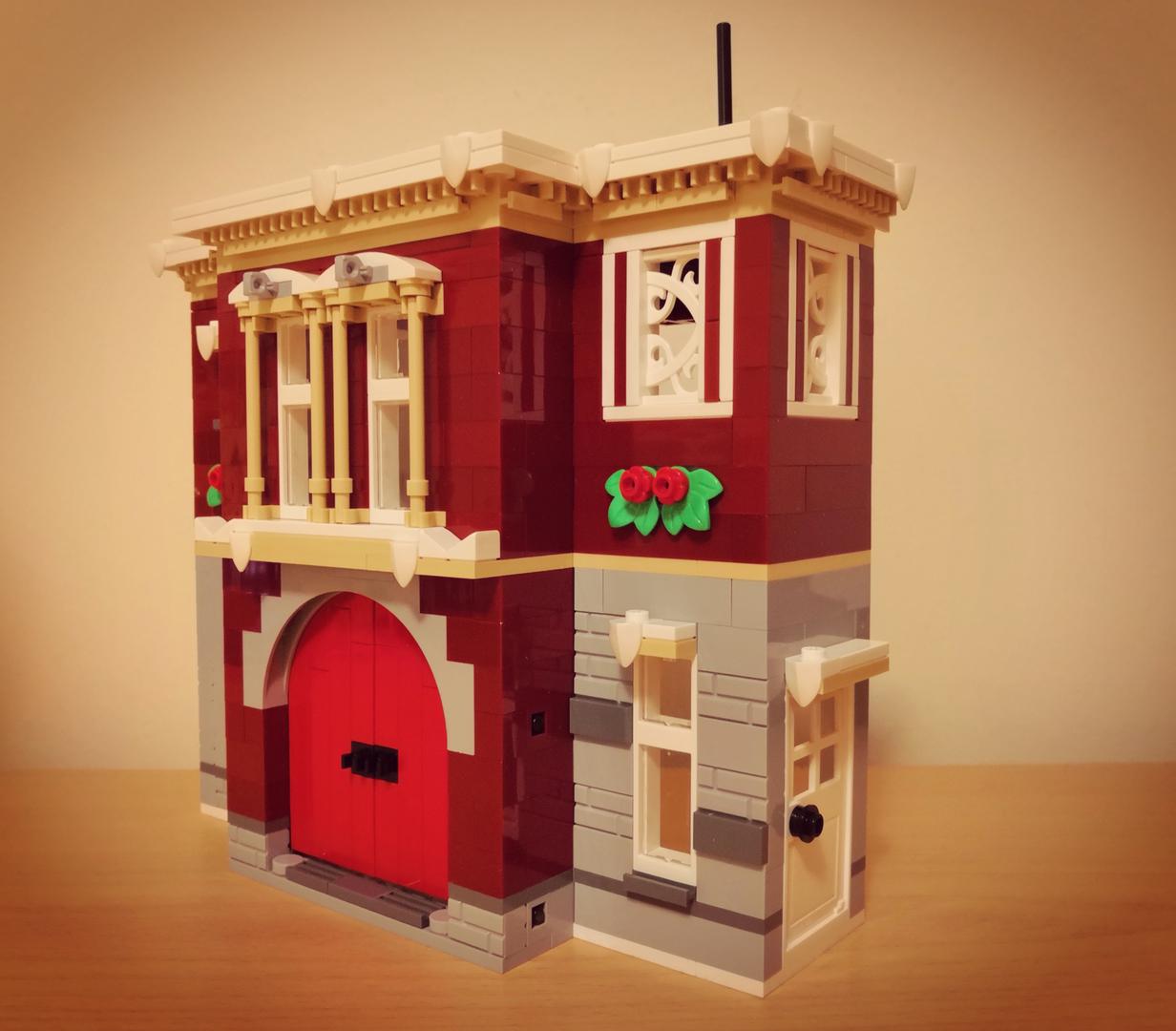 10263 Winter Village Fire Station back wall (MOC-57262) - LEGO MOC ...
