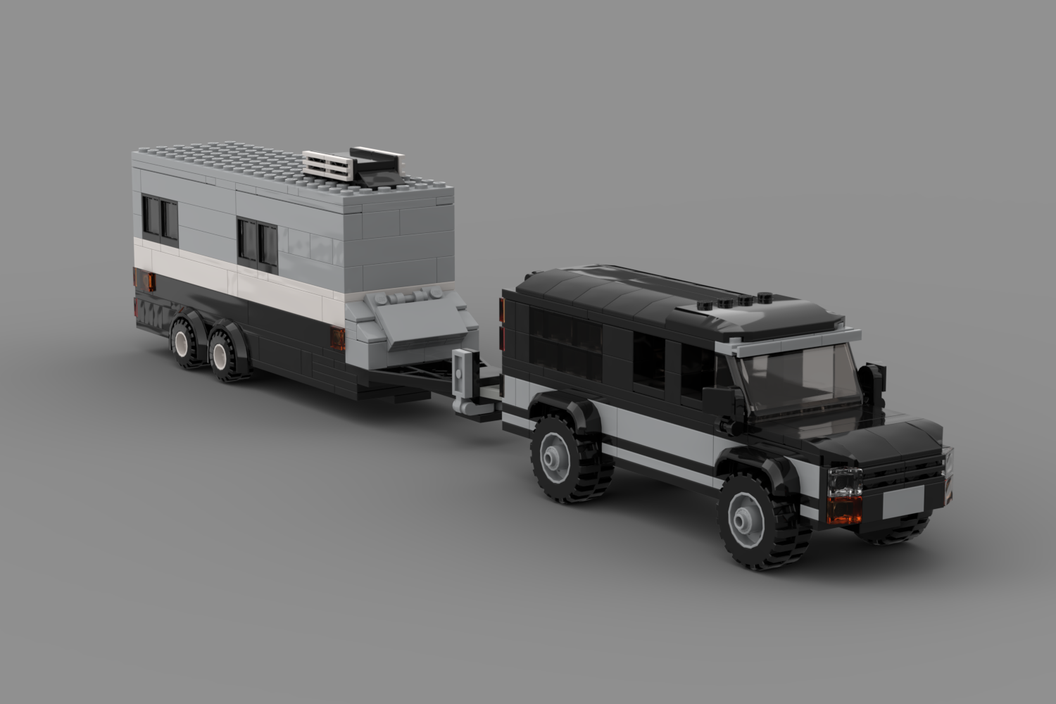 Australian camper with black SUV