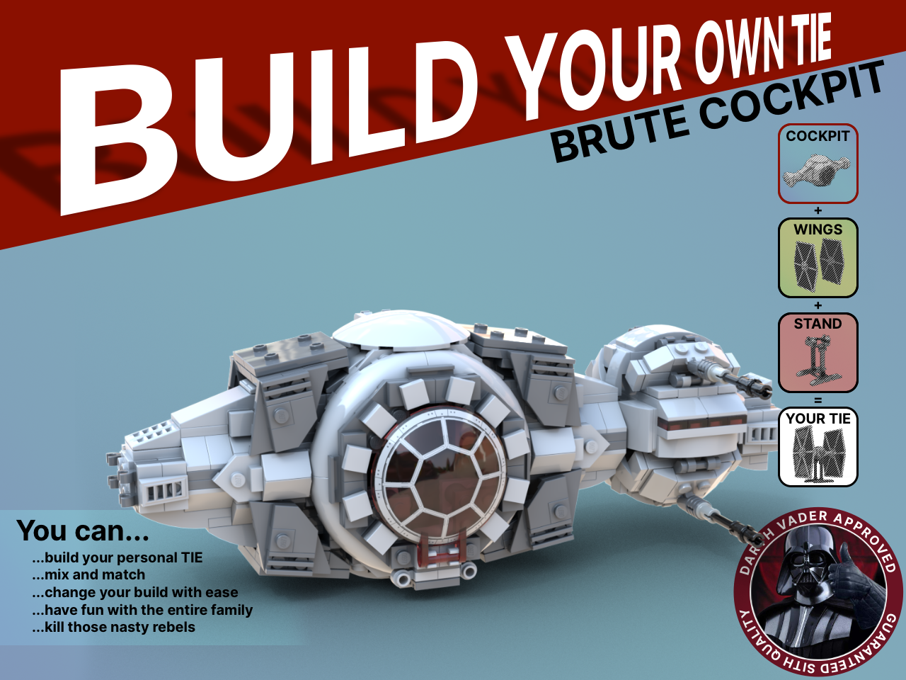 Brute TIE Cockpit - Build Your Own TIE (MOC-59973) - LEGO MOC | MOC Tracker