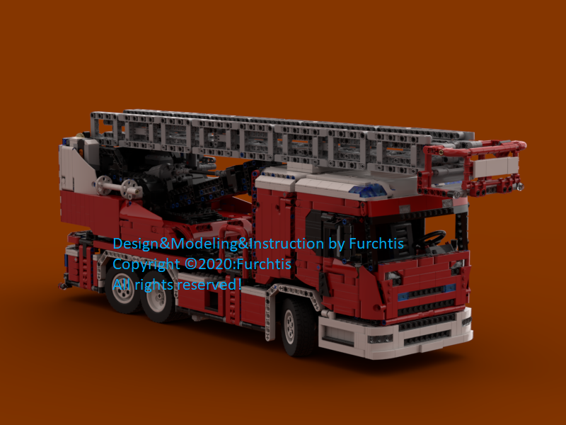 Scania L fire engine with turntable ladder full RC
