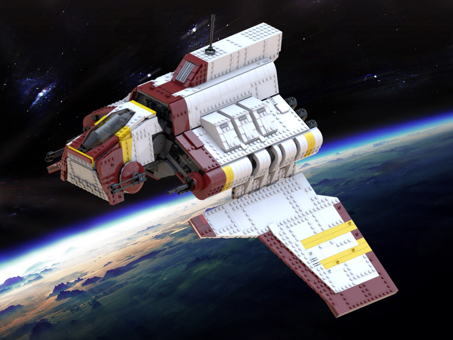 Republic Nu-class Attack Shuttle - the Clone Wars (with interior)