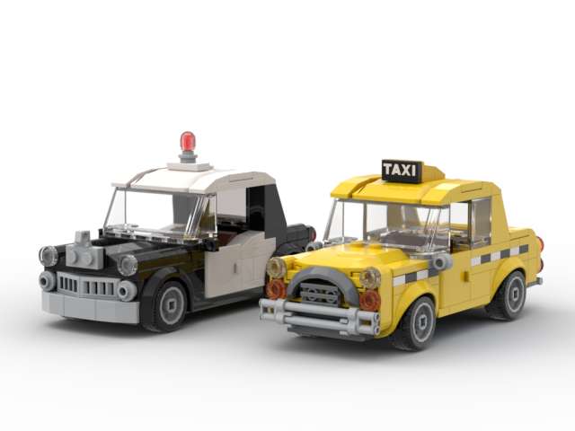 Vintage Taxi and Police Cruiser Bundle