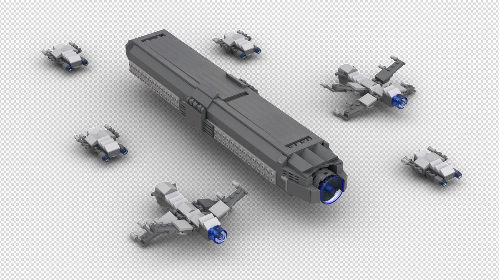 transport ship and frigates