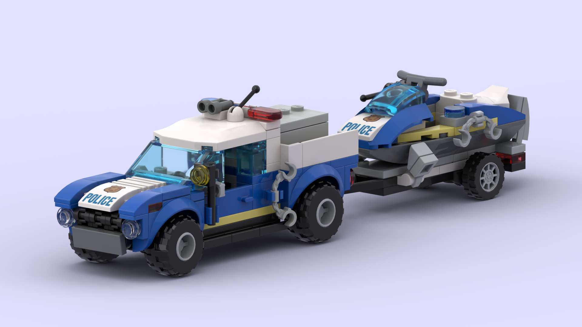 Police Pickup truck with bike/bike trailer