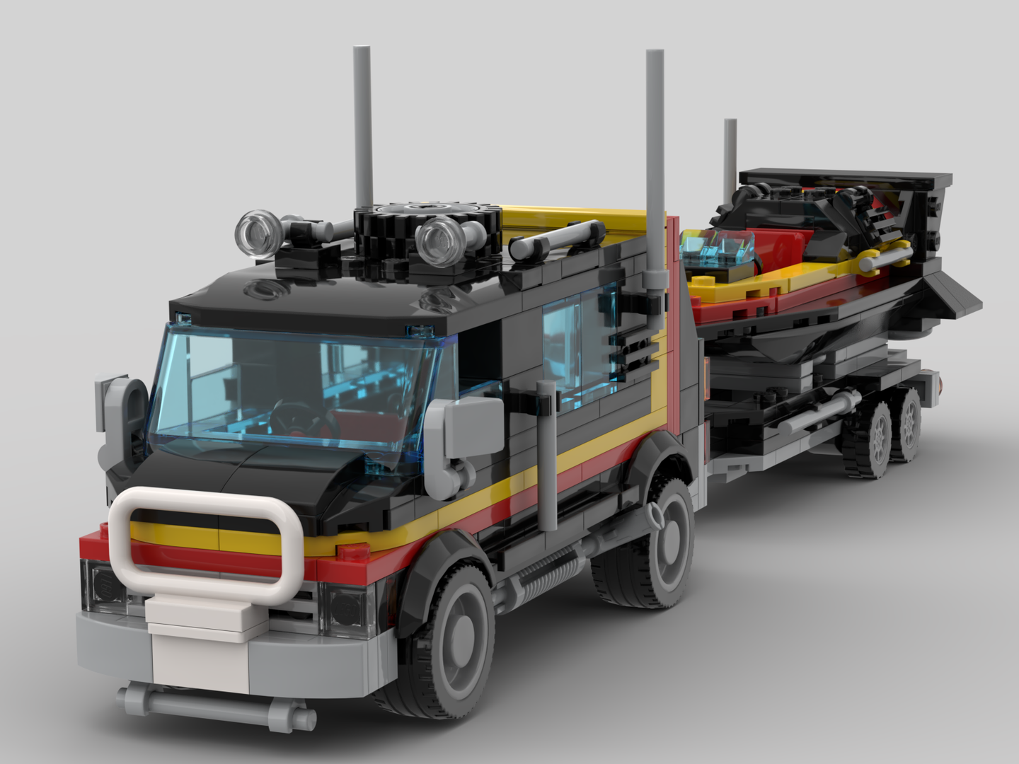 Black Van with Speedboat