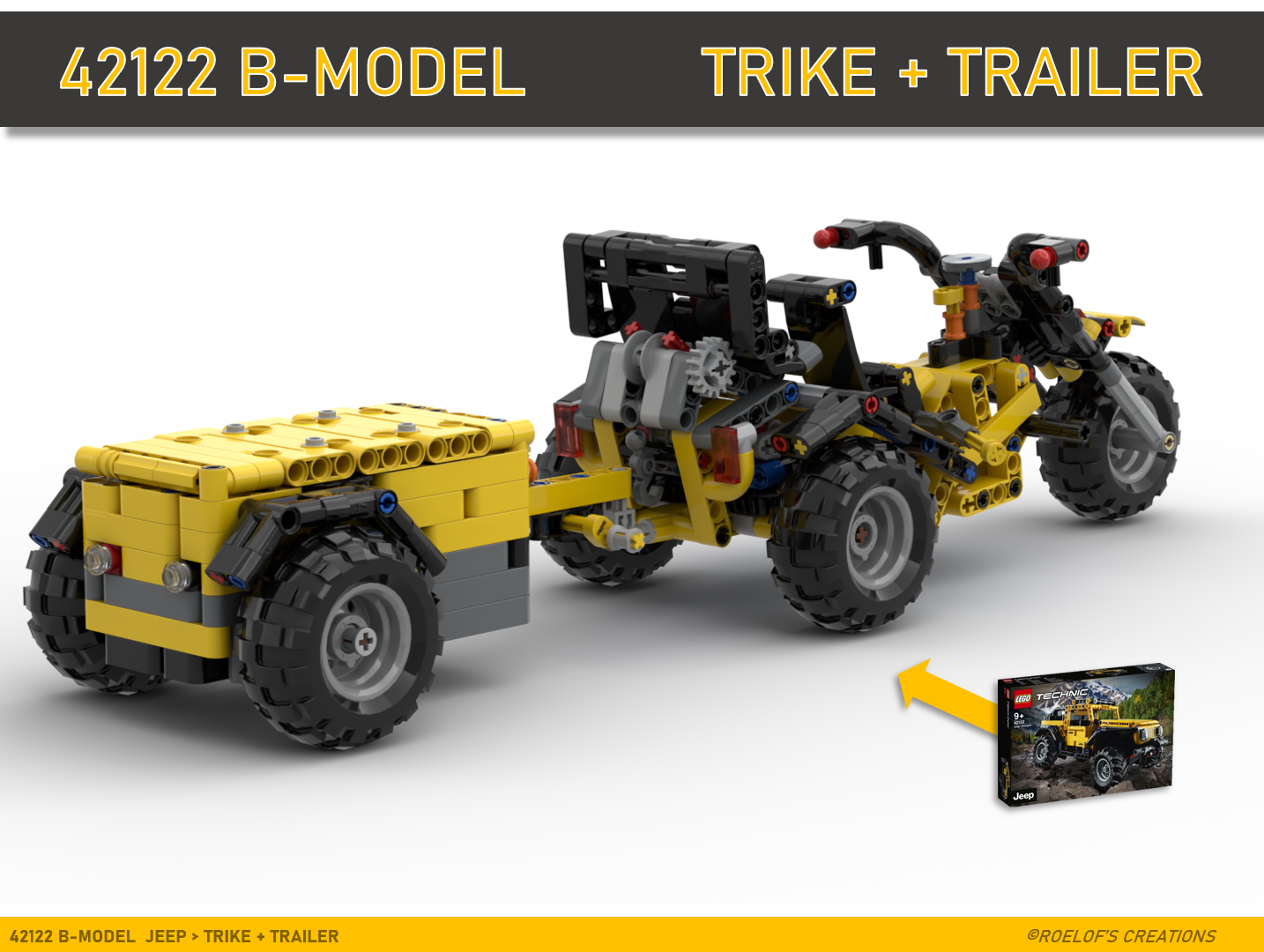 B-MODEL 42122 Lego Trike + Trailer
