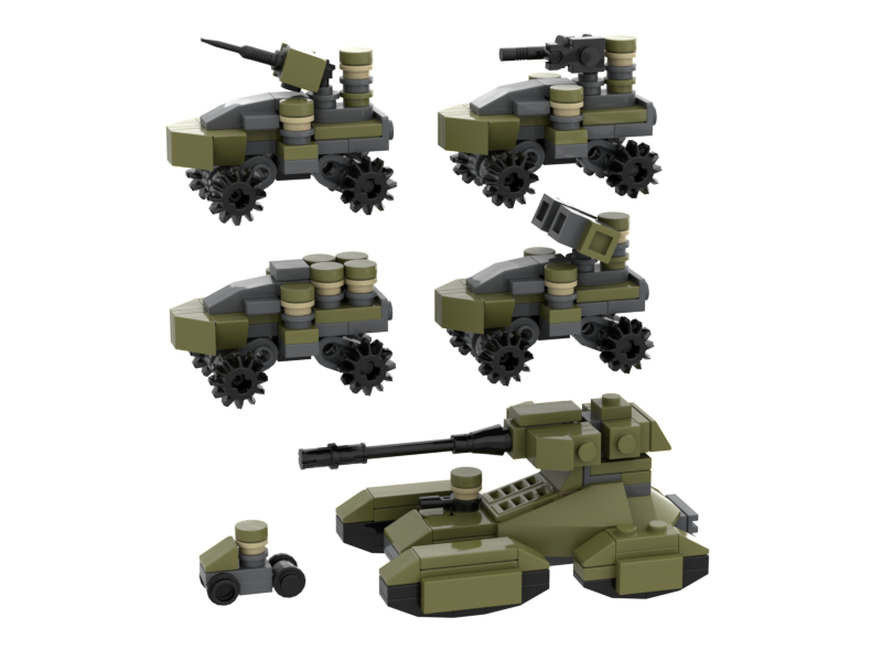Halo UNSC Scorpion, Warthog, and Mongoose