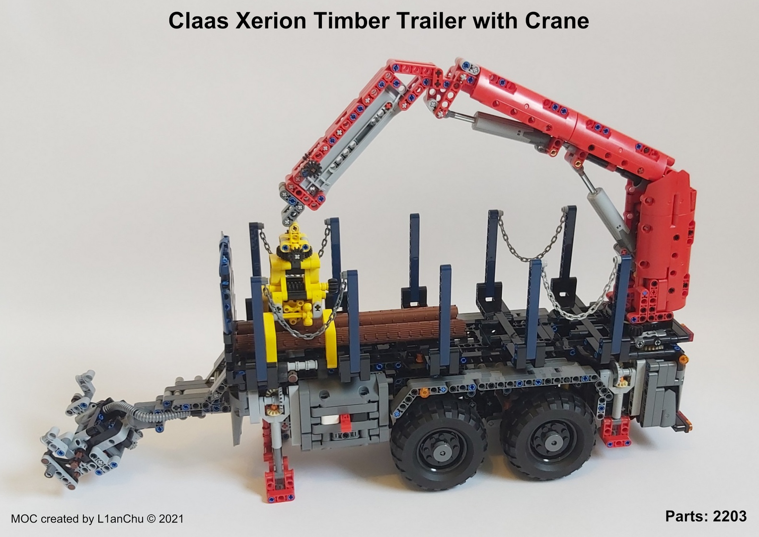Claas Xerion Timber Trailer with Crane