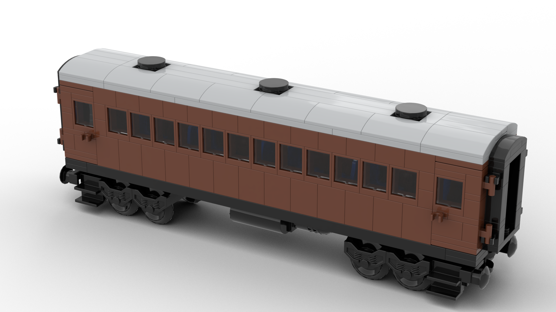 Japanese National Railways (JNR) Styled Brown Passenger Wagon