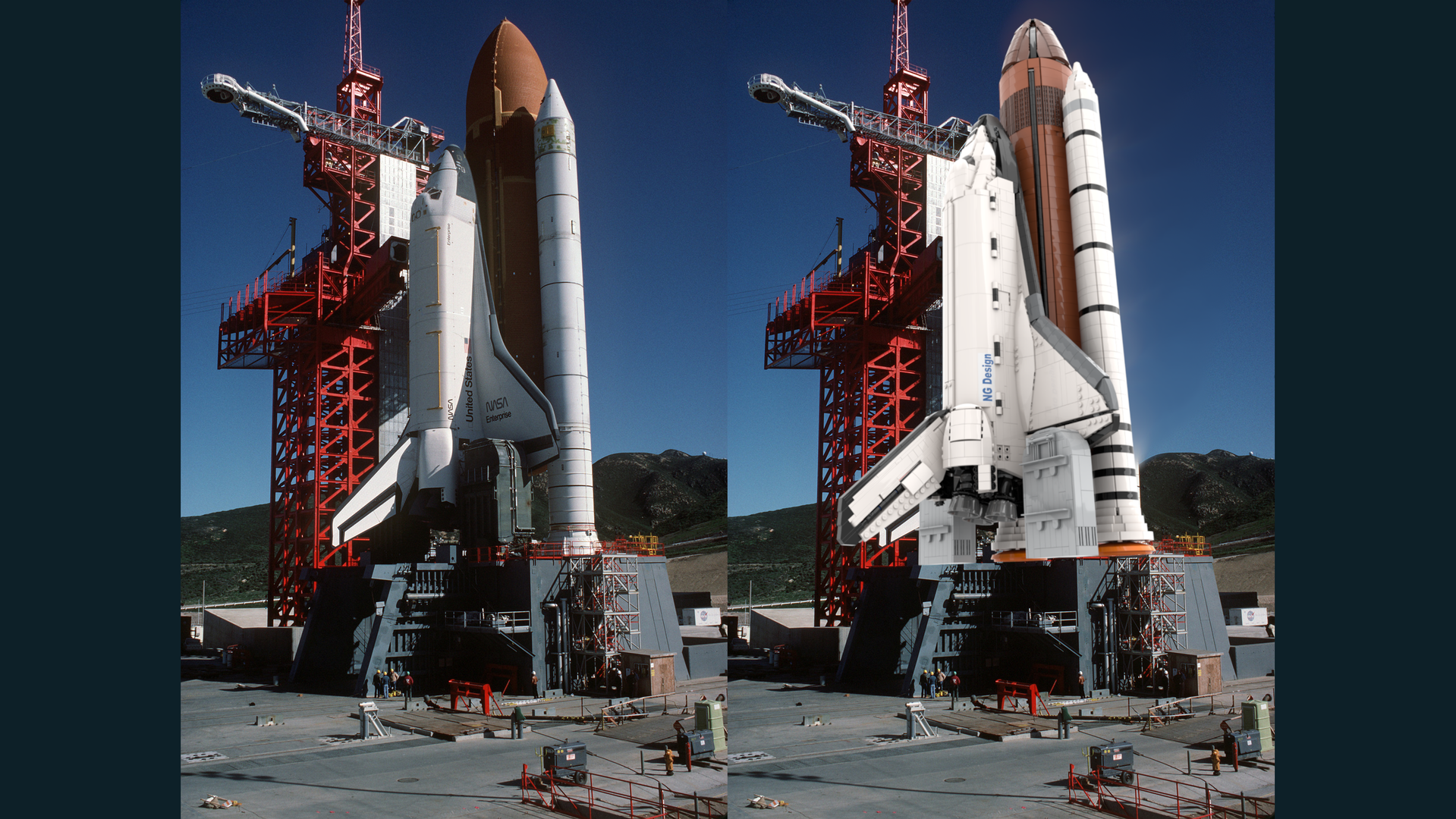 Space Shuttle Discovery 10283 Upgrade Tank and Booster dark orange version