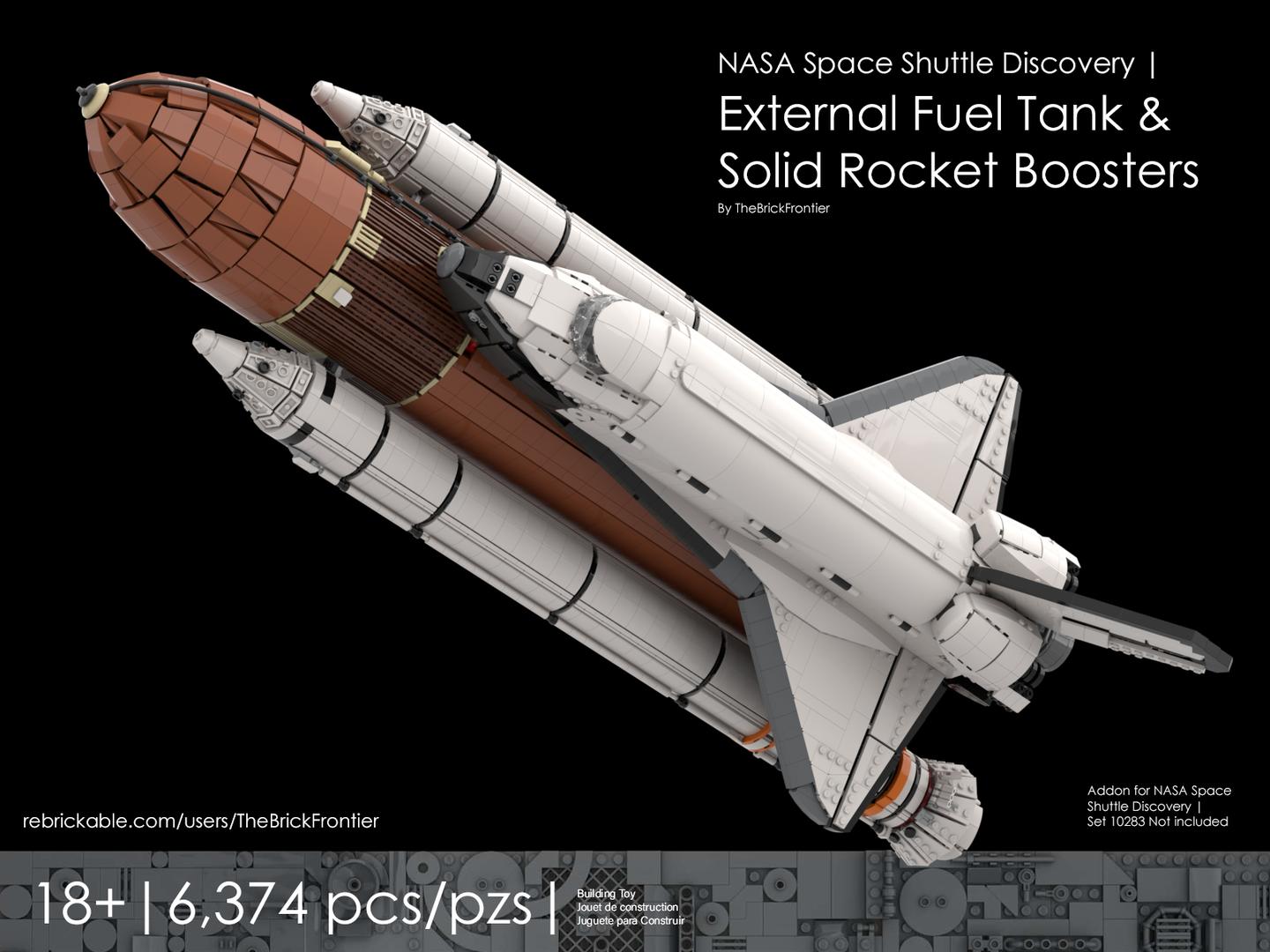 NASA Space Shuttle Discovery (10283) - External Fuel Tank &amp; SRB Addons