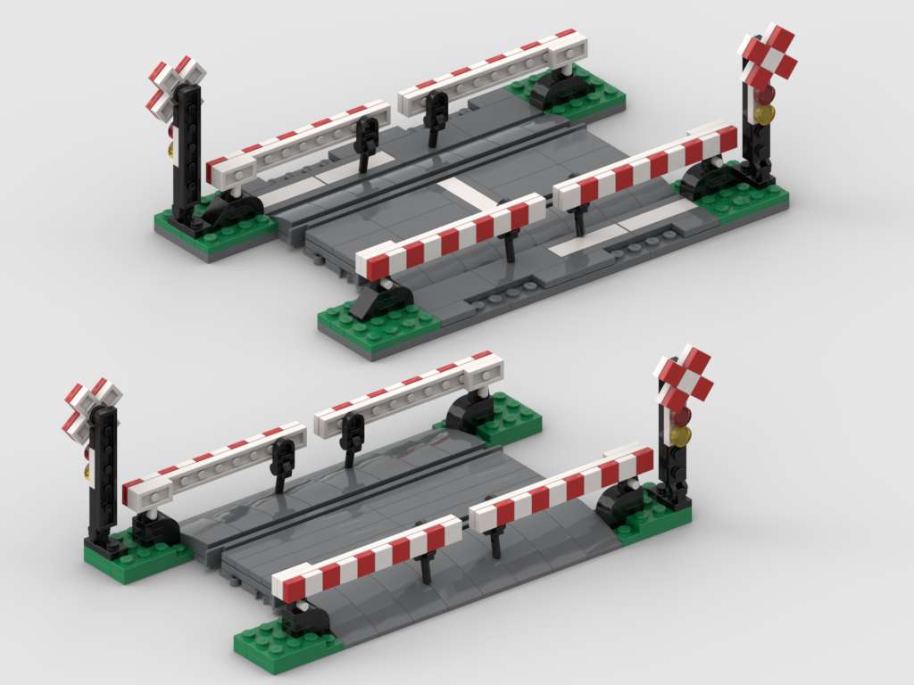 railroad crossing with barrier