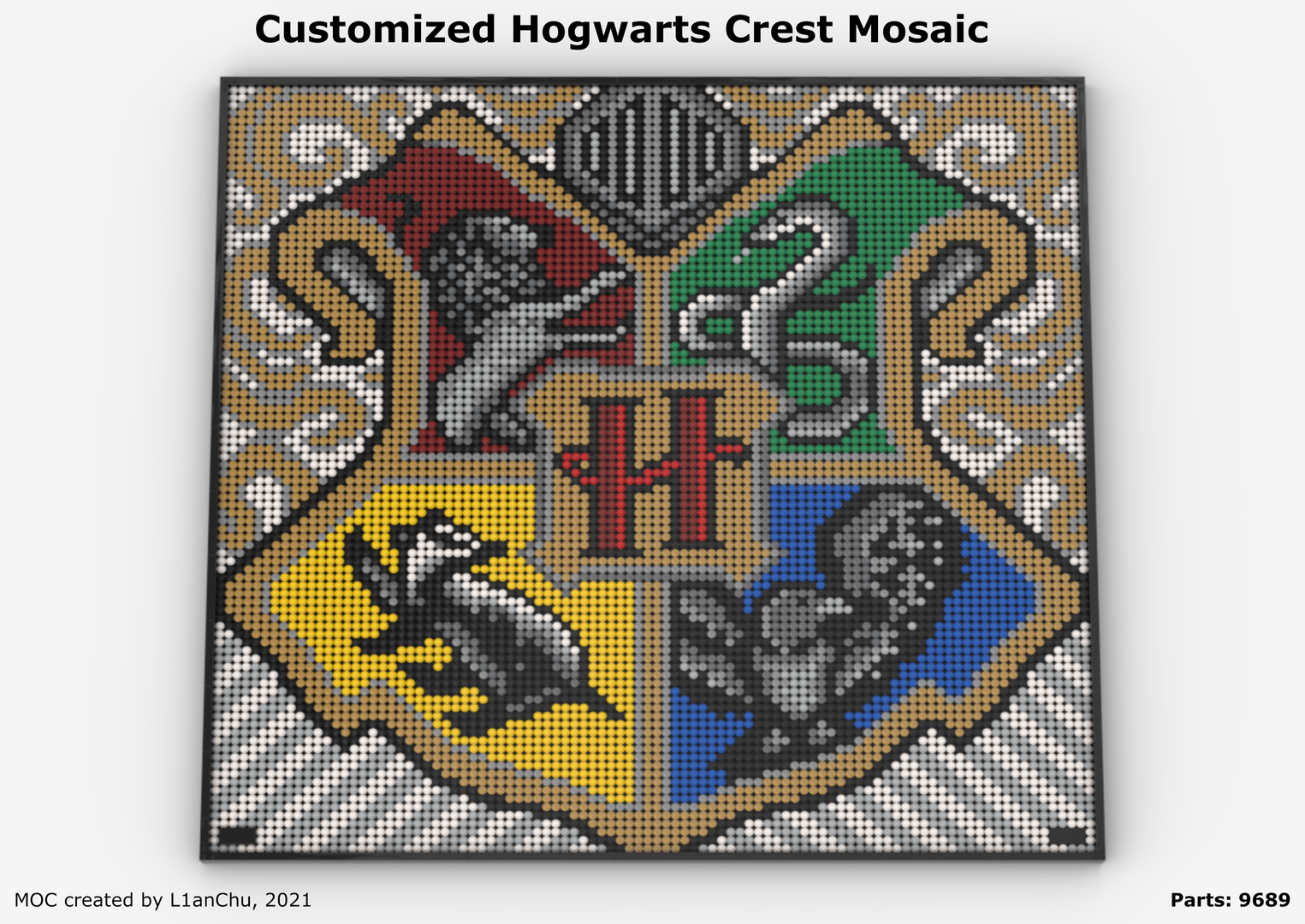 Customized Hogwarts Crest Mosaic