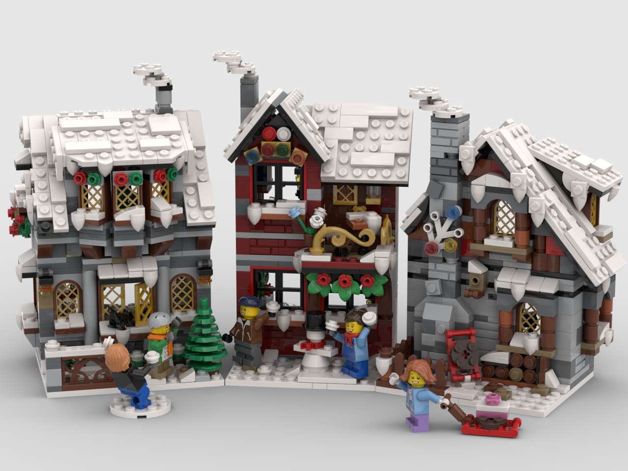 The Backsides (of the three little winter houses)