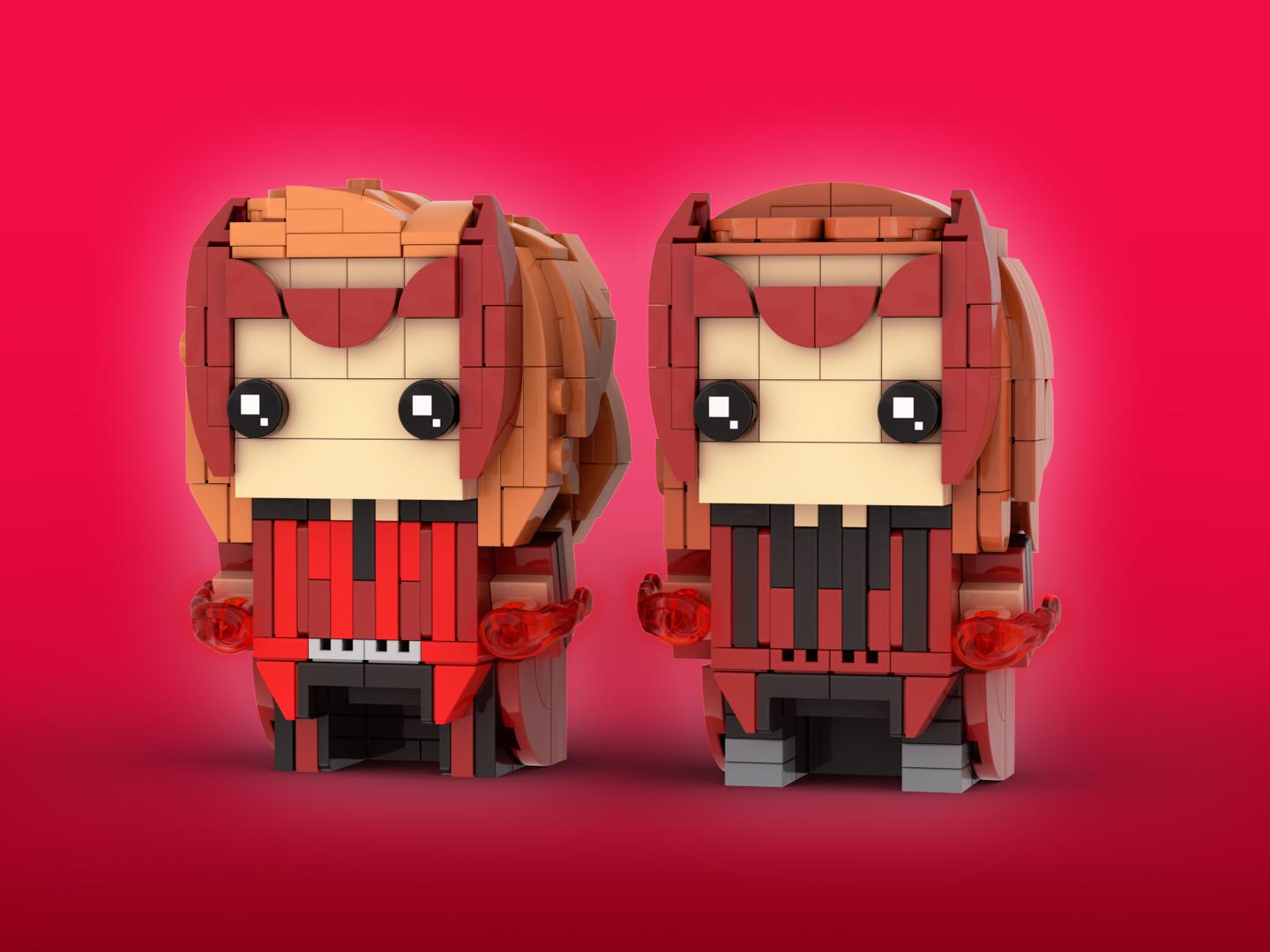 Scarlet Witch Brickheadz LEGO MOC - Marvel Studios WandaVision &amp; Doctor Strange in the Multiverse of Madness