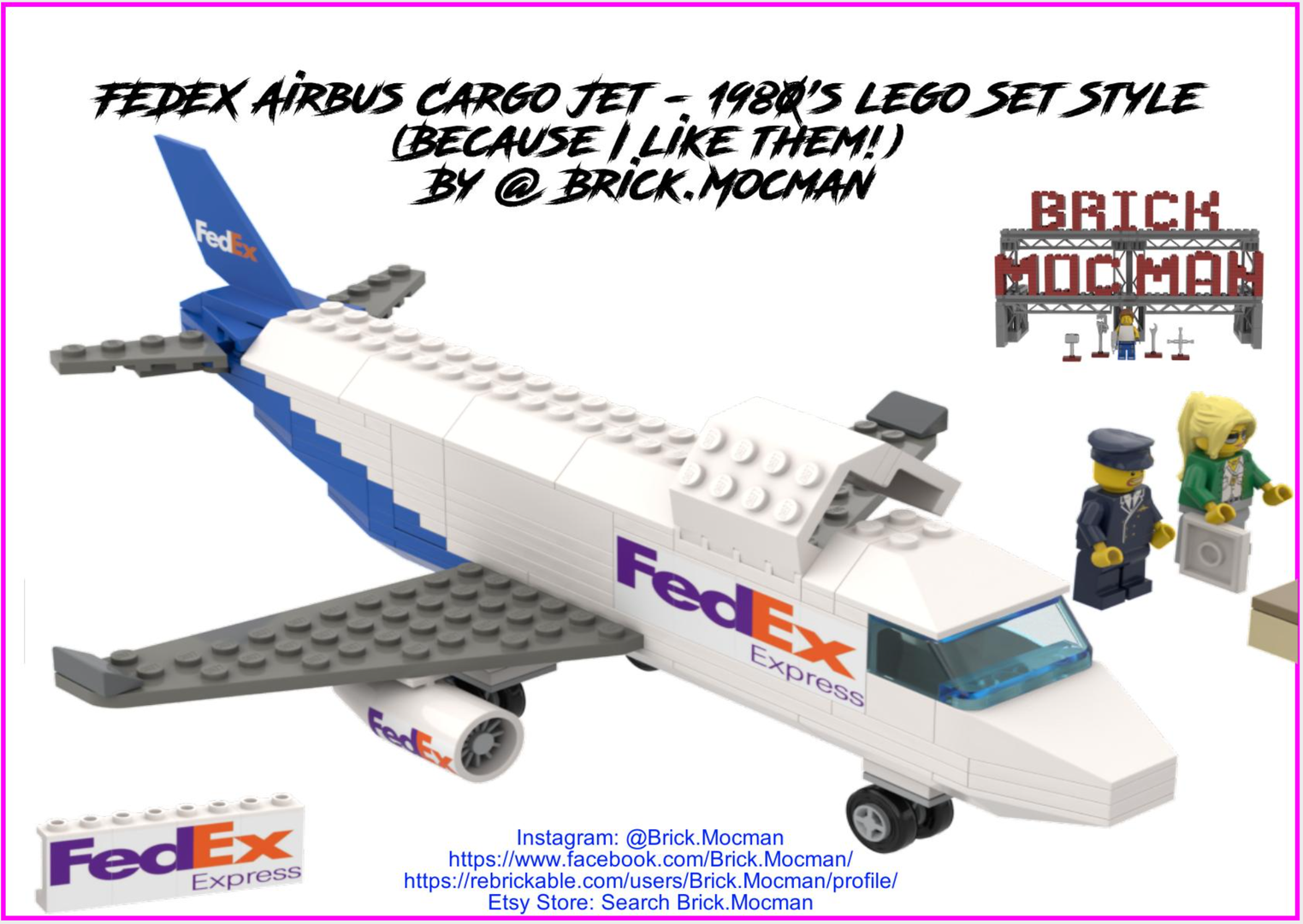 1980's Style Cargo Jet Airplane - FEDEX Airbus