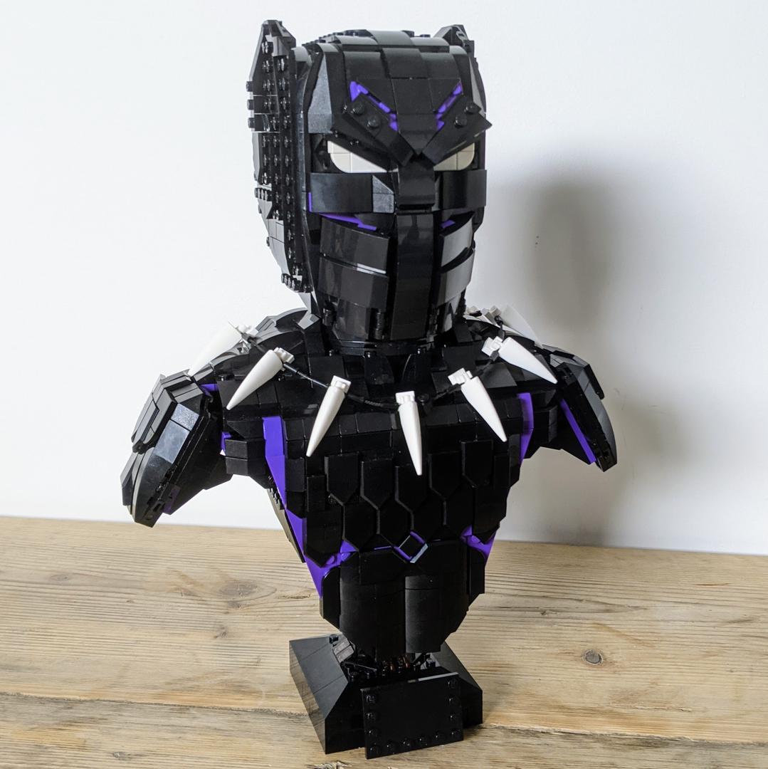 Lego Black Panther Complete Bust Moc (Helmet &amp; Chest)