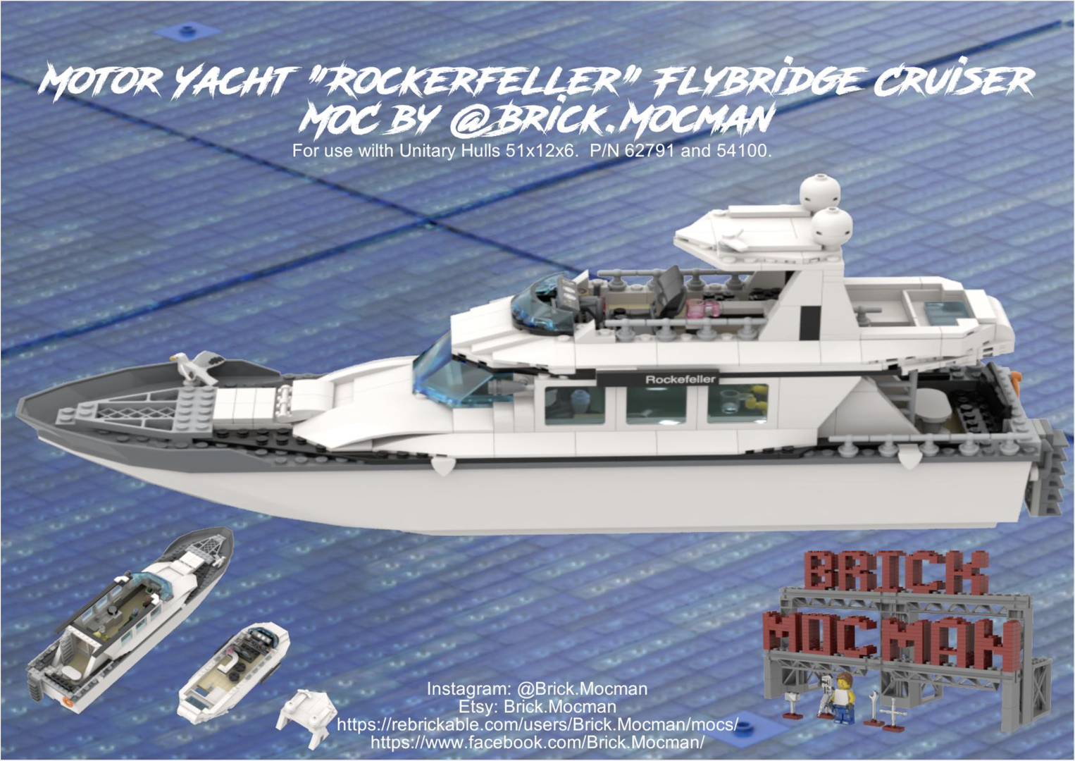 Motor Yacht "Rockerfeller" Flybridge Cruiser - White/Black