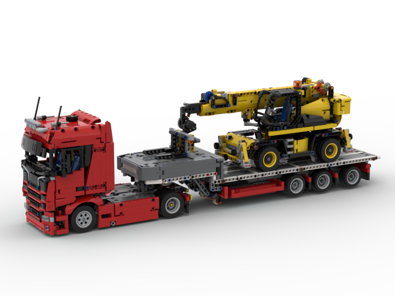 Scania truck, trailer and JCB telehandler