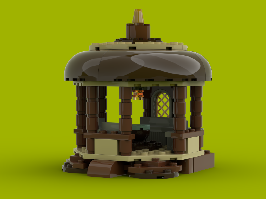 Round brown gazebo