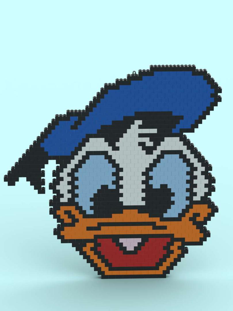 Donald duck brick mosaic