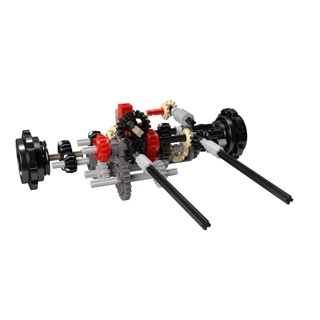 Integrated dual differential steering mechanism with two speed transmission