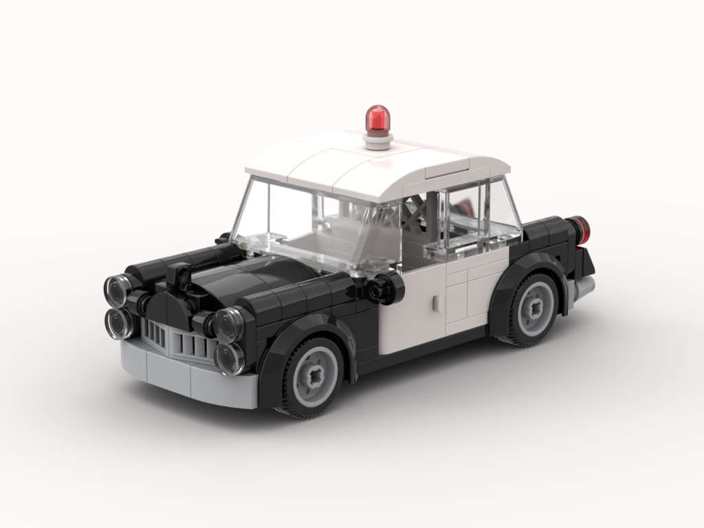 Vintage Police Car - Minifigure Scale